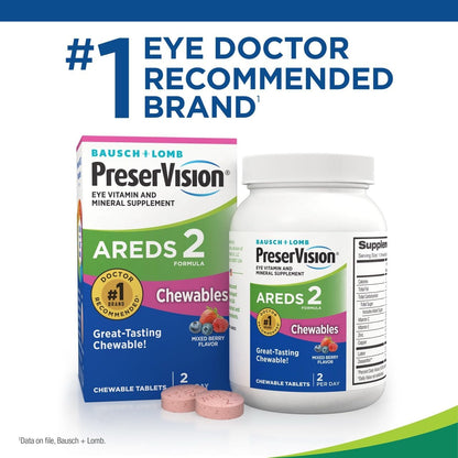 PreserVision AREDS 2 Chewable Eye Vitamins – Mixed Berry Flavor