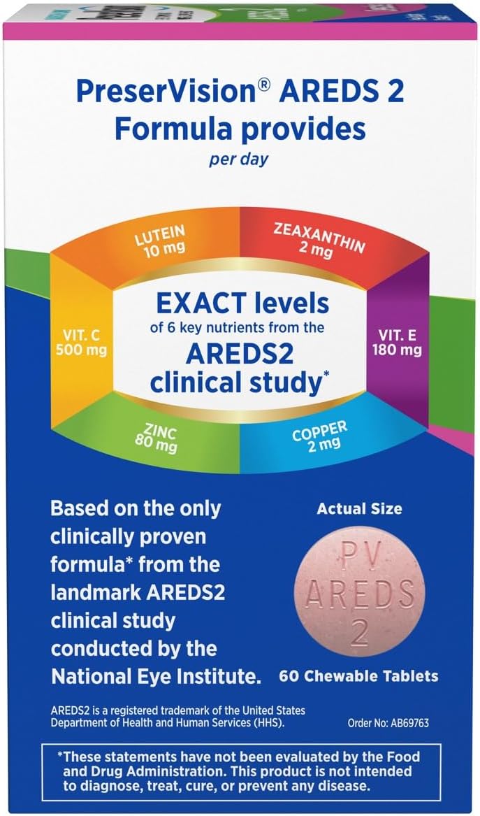 PreserVision AREDS 2 Chewable Eye Vitamins – Mixed Berry Flavor