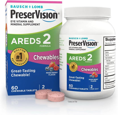 PreserVision AREDS 2 Chewable Eye Vitamins – Mixed Berry Flavor